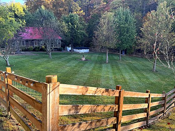 Fall mowing inside the fence line